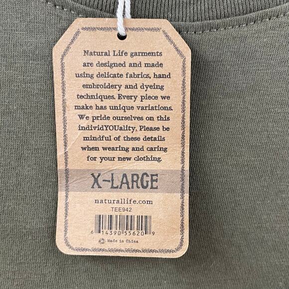 NWT Natural Life XL Long Sleeve Cotton Comfy Tee Shirt Let’s Just Go - Picture 6 of 6